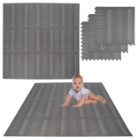 Humbi penasta puzzle podloga 9 kosov, siva, 180 × 180 × 1 cm