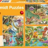 Puzzle dinozavri 3×24 koščkov
