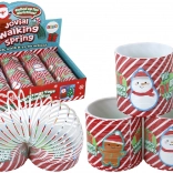 kultna rdeče‑bela vzmet s prazničnim motivom 6 cm