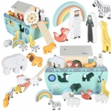 leseni vstavljalnik oblik Noetova barka Lulilo, ladja z živalmi