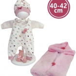 Oblačilo za punčko NEW BORN 40–42 cm – 4-delni komplet z dvostransko odejico