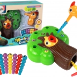 Magnetna spretnostna igra ujemi črvička in nahrani ptička