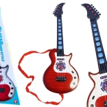 Električna kitara za otroke z melodijami in svetlobnimi učinki rdeča