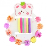 Komplet za lase za male modnice – elastike in ščipalke v obliki rožic