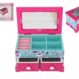 Lesena škatlica za nakit Princess z 2 predali in ogledalom