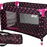 Posteljica za punčke Alice črno‑rožnata