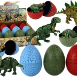 Jajce z dinozavrovo figurico, 3 barve, 9 cm