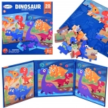 Magnetna knjižica puzzle dinozavri, 40 kosov