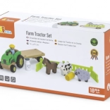 Leseni traktor s kmetijskimi živalmi Viga Toys