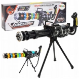 Otroški rotacijski mitraljez Gatling na stojalu z lučjo, zvokom in vibracijami – črn