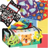 Senzorična igrača Montessori z robčki in preprogo 2v1