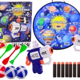 Vesoljska strelska igra Space Adventure s tarčo, pištolami in puščicami