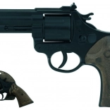 Policijski kovinski revolver na kapsule, 12 strelov, črn