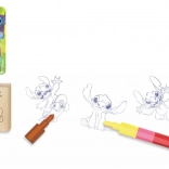 Leseni žig s blazinico 4,5 × 4,5 cm z voščenko LILO & STITCH