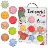 Pastelni senzorične žogice Tullo - set 8 žogic