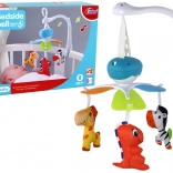 Modra vrteča glasbena karuselka z univerzalnim sponom