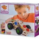 Lesena konstrukcijska igrača dirkalni avto 3v1, 35 delov EICHHORN CONSTRUCTOR