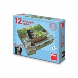 Dino lesene kocke KRTEK in živalice 12 kos