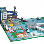 Letališka garaža – set s 4 avtomobili in letalom, kovinski