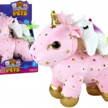 Plišasti samorog z uspavanko rožnat z zlatimi zvezdicami