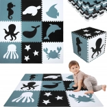 Velika penasta igralna podloga XXL 180 × 180 cm – morske živali HUMBI