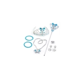 Princeskin komplet s krono, zapestnicami in uhanimi – modra