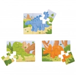 lesene puzzle 3v1 dinozavri BIGJIGS TOYS