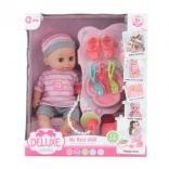 YARA moja prva punčka – dojenček z zvoki in funkcijo lulanja 28 cm z dodatki