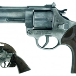 Policijski revolver Gold collection srebrn kovinski 12 strelov