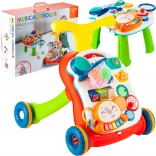 Hodulja in mizica 5v1 s pianinom – rdeča