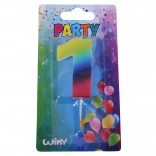 Zabavna svečka številka 1 mavrična