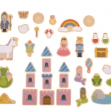 Bigjigs Toys pravljični leseni magnetki – set 35 kosov
