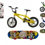 Prstno BMX kolo in skateboard – privijačni mini komplet 10 cm