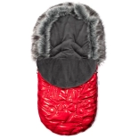 Luksuzen zimski vreča za voziček s krznom NEW BABY rdeč