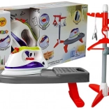 Otroški likalni set na baterije z desko in stojalom za obešanje