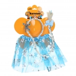 Pustni komplet - princesa modro krilce z naglavnim trakom