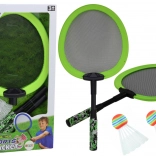 Set 2 badminton loparjev z 2 žogicami – zelene