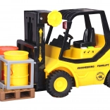 Rumeno-črn viličar z učinki