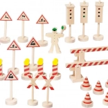 Goki lesene prometne table velik set