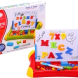 magnetna tablica s črkami in številkami s predalom