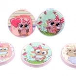 Žepno dvojno ogledalce s sovo 7 cm