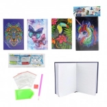 Kreativni diamantni dnevnik 14,5 × 21 cm – komplet z nalepnimi kamenčki