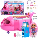 Rožnato mavrično letalo BARBIE Extra Fly Minis s pilotko