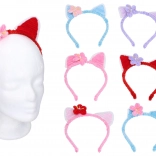 Pustni naglavni trak mačja ušesa s cvetom – mešanica barv