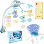 vrtiljak nad posteljico s projektorjem in daljinskim upravljalnikom, 500 melodij