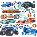 Nalepke za termični prenos Monster Truck – velik list 20 × 30 cm