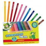 Trikotne barvice DELTA, 24 barv, kovinska škatlica