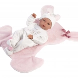 Realistična punčka New Born deklica s celovinilnim telesom 35 cm