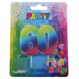 Rojstnodnevna svečka številka 60 mavrična