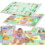 Zložljiva dvostranska penasta igralna podloga HUMBI XPE 120 × 180 × 0,8 cm – živalice in uličice